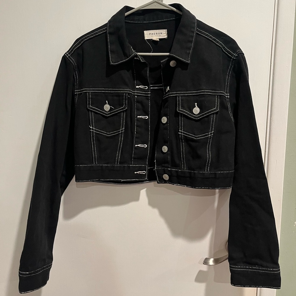 Black denim jacket